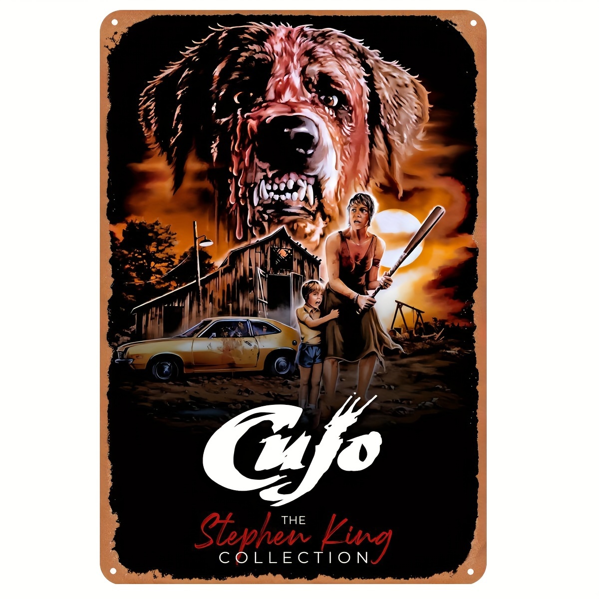 Vintage Collectible Posters - Cujo (1983) Placa de Metal Vintage
